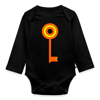 Key - Organic Longsleeve Baby Bodysuit - black - Front