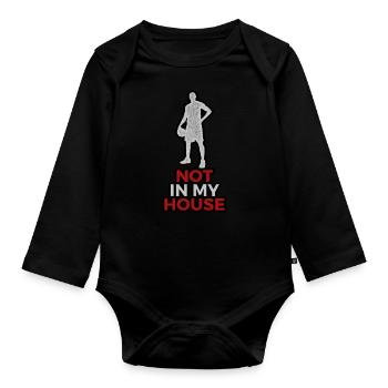 PAS DANS MA MAISON GRUNGE - Body Bébé bio manches longues - noir - Devant
