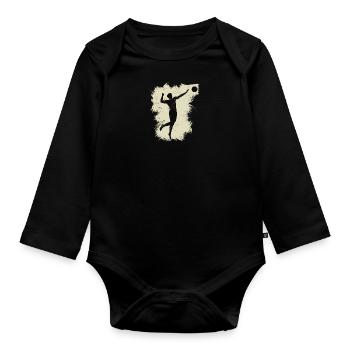 Volley-ball Beach Grunge Vintage - Body Bébé bio manches longues - noir - Devant