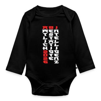 Abi 2026 - Abitur - Cadeau style manga - Body Bébé bio manches longues - noir - Devant