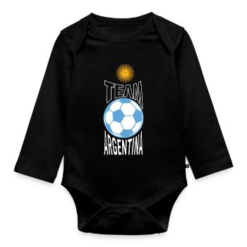Argentine Football Team Sun Ball - Organic Longsleeve Baby Bodysuit - black - Front