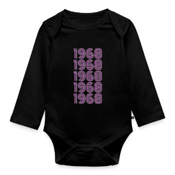Party 1968 - Organic Longsleeve Baby Bodysuit - black - Front