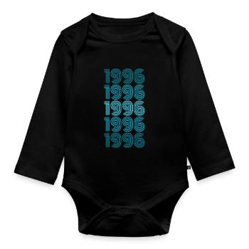 1996 - Organic Longsleeve Baby Bodysuit - black - Front