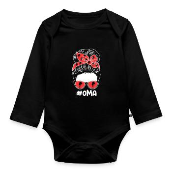 Cheval de loisir Grand-mère Hobby Horsing - Body Bébé bio manches longues - noir - Devant