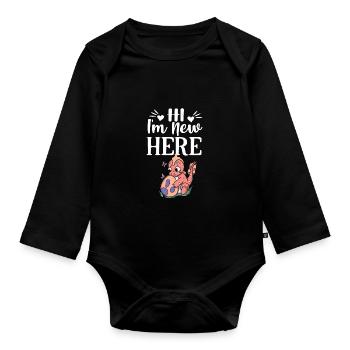 Baby - Organic Longsleeve Baby Bodysuit - black - Front