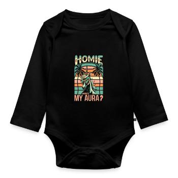 Hippy - Organic Longsleeve Baby Bodysuit - black - Front