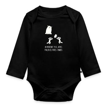 maman ours - Body Bébé bio manches longues - noir - Devant