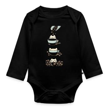 Ragdoll Cat Lover Coffee Cup Ragdolls Cats - Organic Longsleeve Baby Bodysuit - black - Front