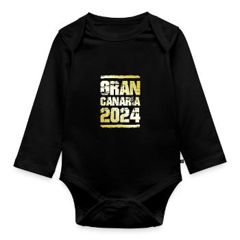 Gran Canaria 2024 Or - Body Bébé bio manches longues - noir - Devant