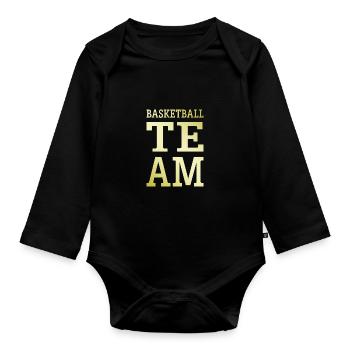 Basketball Team Mannschaft - Organic Longsleeve Baby Bodysuit - black - Front