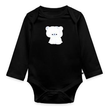 Polar Bear Love - Organic Longsleeve Baby Bodysuit - black - Front