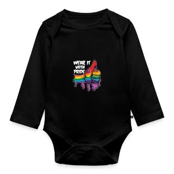 LGBT - Body Bébé bio manches longues - noir - Devant