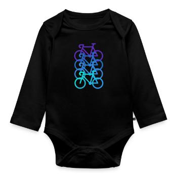 Biker Vélo Cycliste Parfait Adjot Cadeau - Body Bébé bio manches longues - noir - Devant