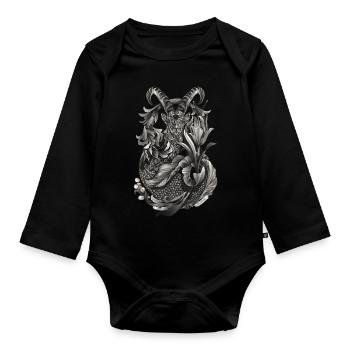 Capricorne Zodiac - Body Bébé bio manches longues - noir - Devant