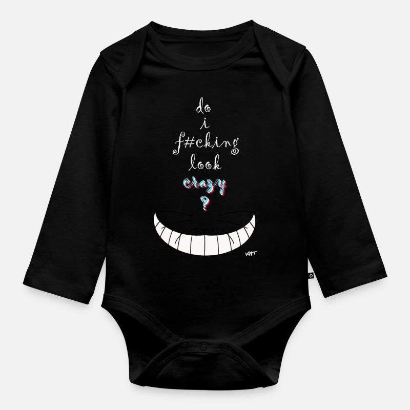 Alice crazy cat - Body Bébé bio manches longues - noir