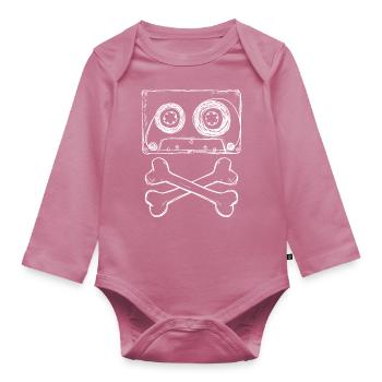 Pirate Music - Organic Longsleeve Baby Bodysuit - mauve - Front