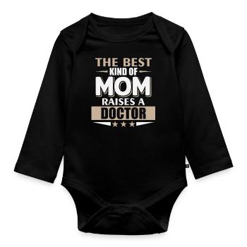 Maman docteur - médecin de la mère - Body Bébé bio manches longues - noir - Devant
