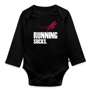 Courir Sucks - Body Bébé bio manches longues - noir - Devant