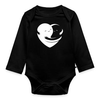 amour - amour - Body Bébé bio manches longues - noir - Devant
