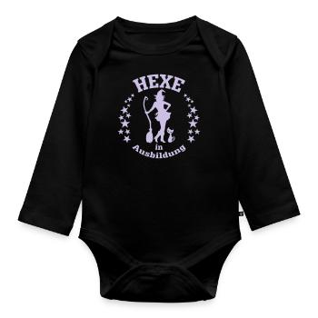 Hexe in Ausbildung - Baby Bio-Langarm-Body - Schwarz - Vorne