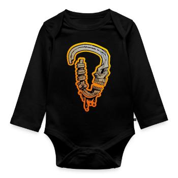 Skull Karabinerhaken - Climbing Shirt - Baby Bio-Langarm-Body - Schwarz - Vorne