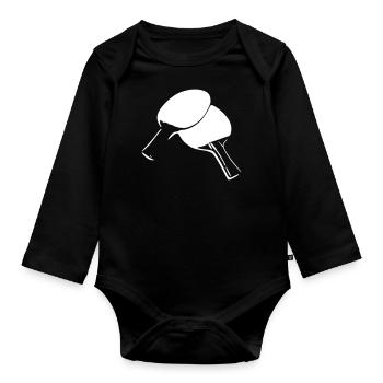table tennis racket - Organic Longsleeve Baby Bodysuit - black - Front