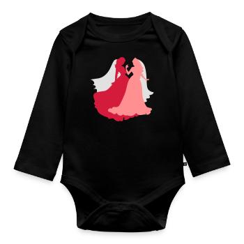 lesbisch gayheiratet - Baby Bio-Langarm-Body - Schwarz - Vorne