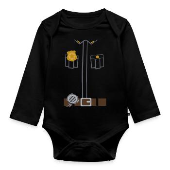 Costume de police noir - Body Bébé bio manches longues - noir - Devant