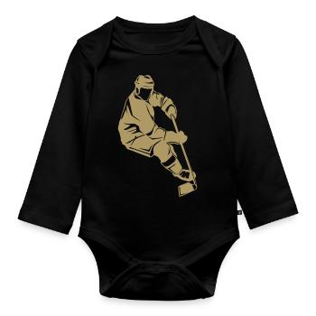 HOCKEY - Body Bébé bio manches longues - noir - Devant