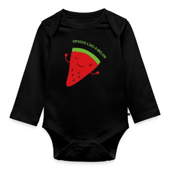 Tanzende Melone - Baby Bio-Langarm-Body - Schwarz - Vorne