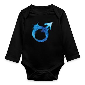 Symbole Hommes Macho éclaboussures de bébé cadeau de peinture de couleur - Body Bébé bio manches longues - noir - Devant