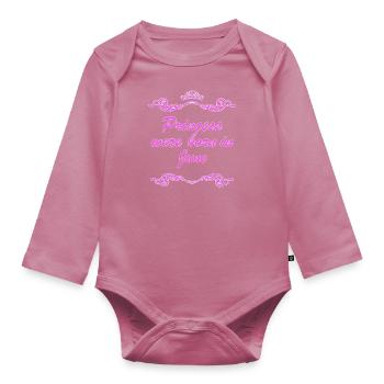 Princesse est né en Juin - Body Bébé bio manches longues - mauve - Devant