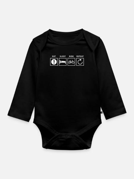 Vélo - Body Bébé bio manches longues - noir