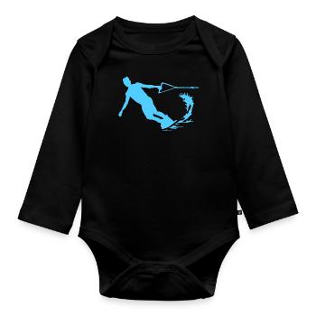Wakeboarder T-Shirt & Gift Idea Wakeboard - Organic Longsleeve Baby Bodysuit - black - Front