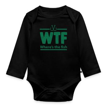 Where is the fish? - Gift - Organic Longsleeve Baby Bodysuit - black - Front