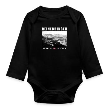 Reinebringen auf den Lofoten in Norwegen - Baby Bio-Langarm-Body - Schwarz - Vorne