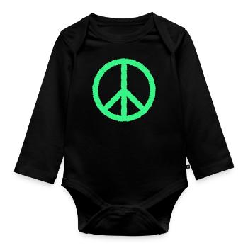 Peacezeichen - Baby Bio-Langarm-Body - Schwarz - Vorne