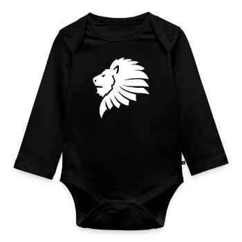 Lion - Body Bébé bio manches longues - noir - Devant