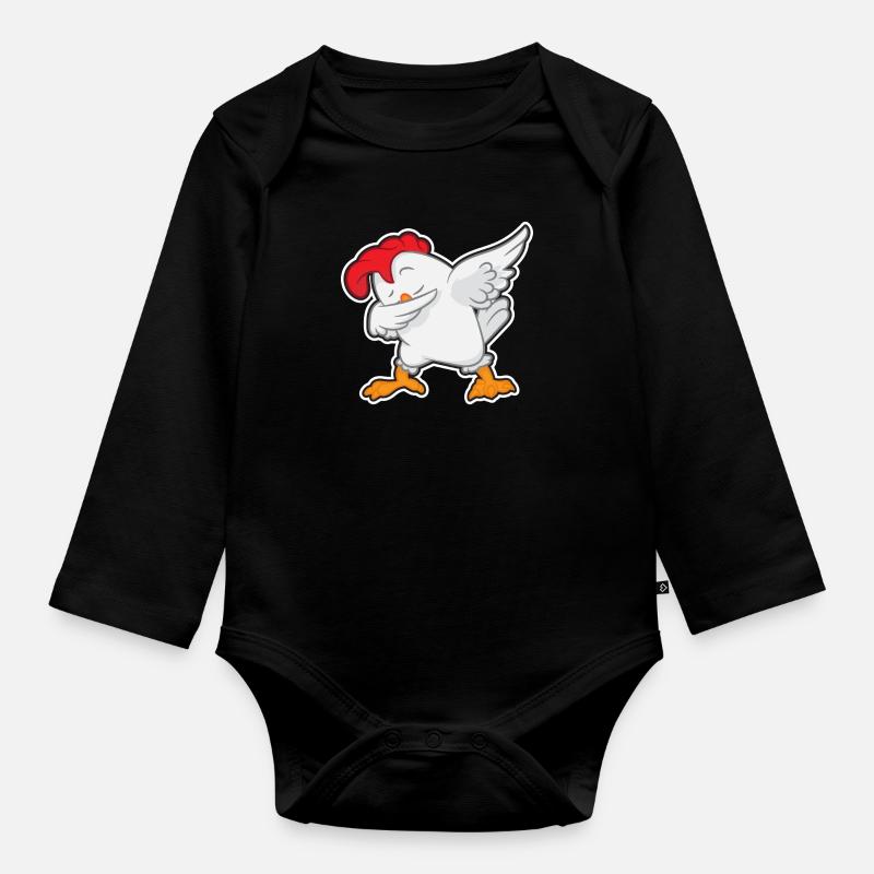 Dabbing poulet - Dab Dancing poulet - poulet - Body Bébé bio manches longues - noir
