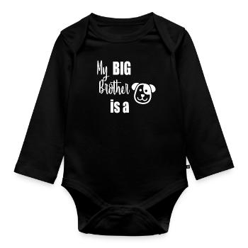 Chien bébé bébé enfant d'âge préscolaire Funny énonciations enfants - Body Bébé bio manches longues - noir - Devant