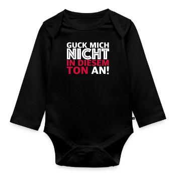 Ne me regarde pas dans ce ton! - Body Bébé bio manches longues - noir - Devant