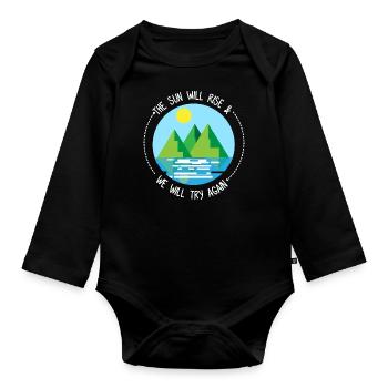 nature - Organic Longsleeve Baby Bodysuit - black - Front