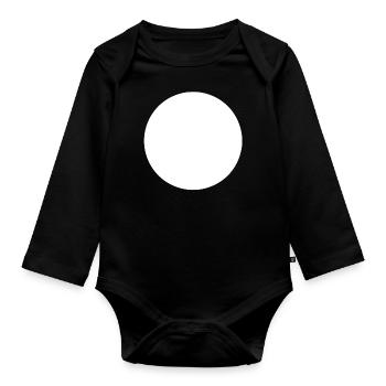 Great White Circle Minimalism - Organic Longsleeve Baby Bodysuit - black - Front