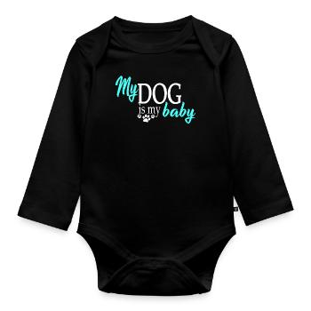 Hund Hunde - Baby Bio-Langarm-Body - Schwarz - Vorne