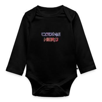 Coding Hero - Programmier-Held - Baby Bio-Langarm-Body - Schwarz - Vorne