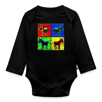 ass - Organic Longsleeve Baby Bodysuit - black - Front