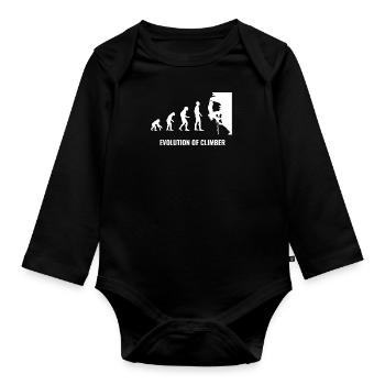 Escalade sport rock montagne nature évolution blanc - Body Bébé bio manches longues - noir - Devant