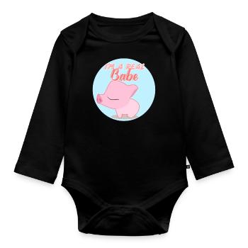 Je suis un vrai bébé Je suis un vrai bébé - Body Bébé bio manches longues - noir - Devant