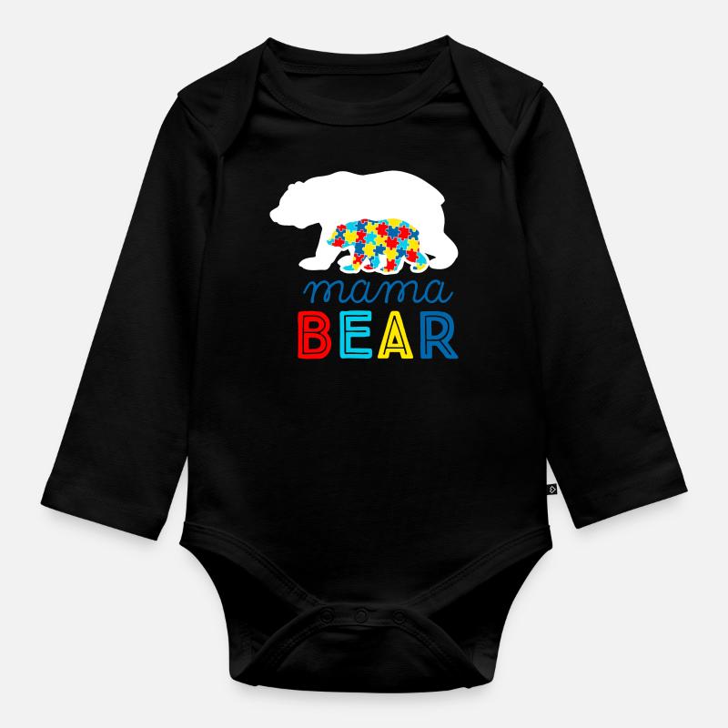 Autismus Autist ADHS Mutter Mama Asperger Geschenk - Baby Bio-Langarm-Body - Schwarz