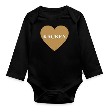 shit - Organic Longsleeve Baby Bodysuit - black - Front